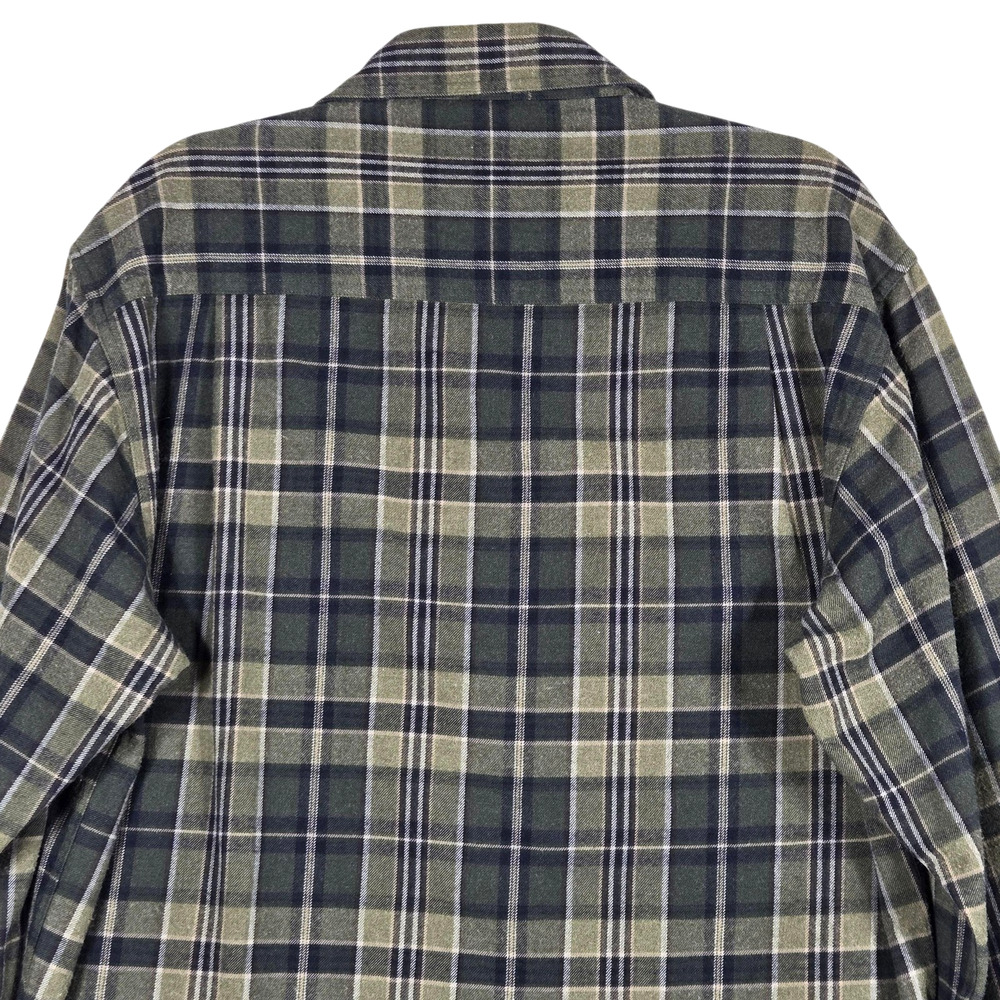 Woolrich Shirt Mens Medium Green Plaid Flannel Workwear Utility Outdoor Hiking - Picture 7 of 12